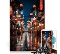 Rompecabezas de Luces de neón de Tokio, 1000 Piezas para Adultos, para estimular la Memoria, para Momentos de Calidez, para armar una Obra de Arte 38x52cm