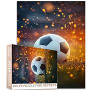 Rompecabezas de luces nocturnas de pelota de fútbol de polvo dorado, 1000 piezas, fotografía profesional, obras de arte, rompecabezas coloridos para decoración del hogar, regalos familiares