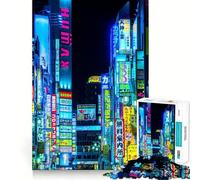 Rompecabezas de Luces nocturnas de Tokio, Japón, 1000 Piezas para Adolescentes Juguete para desarrollar la Mente Divertido diseño para armar Regalo Elegante 38x52cm