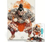 Rompecabezas de Luchador de Sumo Tatuado de 1000 Piezas para Adultos Juguete para desarrollar la Habilidad, la Calma y la relajación Corte preciso Regalo conmovedor 38x52cm