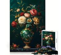 Rompecabezas de Lujo Atemporal con Forma de Ramo para Adultos, 1000 Piezas, Juguete de lógica Mental, Suave y Relajante, Corte Firme, Lista de Deseos de Papá Noel 38x26cm