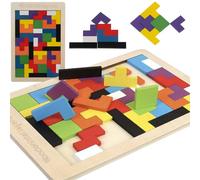 Rompecabezas de madera 3D 40 bloques de construcción coloridos Tetris juego para niños a partir de 3 años y adultos 22667