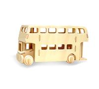Rompecabezas de madera 3D Bus de dos pisos Modelo de Woodcraft Kit de construcción Bloques de construcción para niños Educativos Rompecabezas Ensamblaje de juguetes de ensamblaje (JP238 London Bus)