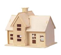 Rompecabezas de Madera 3D | Casas de Madera para Manualidades 1 Juego de Rompecabezas 3D Naturales, Modelo de casa, Rural Educativo para Adultos