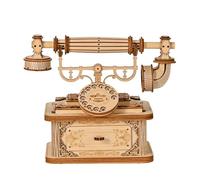 Rompecabezas de Madera 3D, Kit de Modelo teléfono Retro Madera 3D, Cortada, Adultos, Adolescentes, Respetuoso con el Medio Ambiente, Padres e Hijos