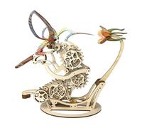 Rompecabezas de madera 3D para adultos, colibríes mecánicos de colores 3D, kit de modelo de madera, regalo creativo y decoración de escritorio (200 piezas)