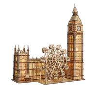 Rompecabezas de madera 3D para adultos, modelo Big Ben con auténtico, maquetas de arquitectura de madera para construir, DIY montaje, rompecabezas de madera, artesanía, kit de madera, regalo para