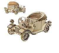 Rompecabezas de madera 3D para coche, modelo de coche mecánico, rompecabezas de cerebro - coleccionable retro juego de paciencia para construir regalo para vacaciones, cumpleaños, Navidad, día festivo