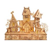 Rompecabezas de Madera 3D, Rompecabezas de Madera 3D Casa Halloween 3 en 1 Kit Modelo DIY 147PCS for Que los Adultos construyan