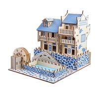 Rompecabezas de Madera 3D, Rompecabezas de Madera 3D Ciudad Antigua, Modelo DIY, Rompecabezas Artesanal, Regalo Ornamental Escritorio for el hogar