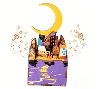 Rompecabezas de madera 3D Torre Eiffel, kit de modelo colorido de bricolaje, tema de París con escena acuática, caja de música de regalo para adolescentes y niños cumpleaños (amarillo)