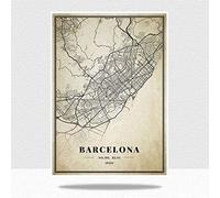 Rompecabezas De Madera Adulto De 1000 Piezas - España Barcelona Mapa Jigsaw, Retro City World Hardest Puzzle, Inusual Brain Challenge Puzzles For Children, Difícil Parent-Child Games, For Personali
