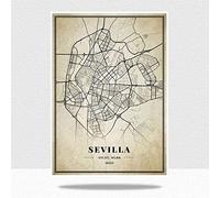 Rompecabezas De Madera Adulto De 1000 Piezas - España Sevilla Mapa Jigsaw, Retro Ciudad Mundo Más Difícil Puzzle, Inusual Brain Challenge Puzzles For Children, Difícil Parent-Child Games, Para Pe