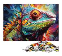 Rompecabezas de Madera Art Chameleon de 1000 Piezas para Adultos, desafiante Rompecabezas para Adolescentes, diversión Familiar, 50x75cm/19,68x29,52 Pulgadas