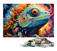 Rompecabezas de Madera Art Chameleon de 1000 Piezas para Adultos, Ideal para Decorar y Regalar, 50x75cm/19,68x29,52 Pulgadas.