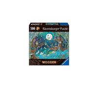 Rompecabezas de madera Bosque fantástico 500 piezas robustas y naturales con 40 figuritas de madera (whimsies), Calidad premium - Para niños