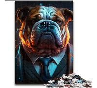 Rompecabezas de Madera Boss Bulldog de 1000 Piezas para Adultos, tamaño 50x75cm, Ideal para el Cerebro y la decoración del hogar, Fiestas.