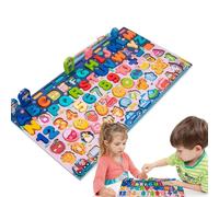 Rompecabezas de madera caro Peg, rompecabezas de madera con números de letras de madera, rompecabezas a juego de colores, divertido tablero de pescadores para niños, niños, familia para aprender