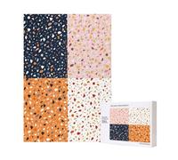 Rompecabezas de Madera con 300 Piezas de Patrones de terrazo vectoriales sin Costuras para Adultos. Incluye Caja de Embalaje.