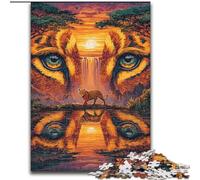 Rompecabezas de Madera con Cara de león para Adultos, 1000 Piezas, Divertido para Disfrutar en casa, tamaño 50x75cm, Ideal para familias, desafío Mental, Adolescentes
