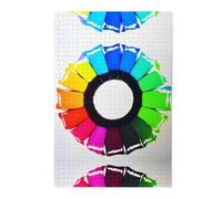 Rompecabezas de madera con círculos de crayones de colores, 1000 piezas, actividad familiar relajante para adultos, rompecabezas de paisaje colorido en caja de plástico, regalo de decoración del hogar
