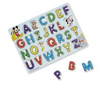 Rompecabezas de madera con clavijas del alfabeto Disney Classics de Melissa & Doug (26 piezas)