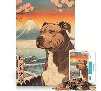 Rompecabezas de Madera con diseño de Pit Bull Terrier para Adultos, 1000 Piezas, Mejora la Memoria, relaja la Mente, Pieza de colección de Arte con Bordes Afilados (38x26cm)