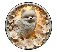 Rompecabezas de Madera con Efecto Visual 3D Diseño de Animal Blanco en Entorno Floral Juego Desafiante para Unión Familiar Decoración de Pared Moderna y Única (S-14×14 cm)