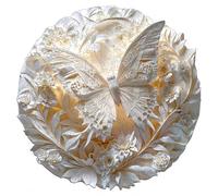 Rompecabezas de Madera con Efecto Visual 3D Diseño de Animal Blanco en Entorno Floral Juego Desafiante para Unión Familiar Decoración de Pared Moderna y Única (M-20×20 cm)