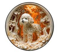 Rompecabezas de Madera con Efecto Visual 3D Diseño de Animal Blanco en Entorno Floral Juego Desafiante para Unión Familiar Decoración de Pared Moderna y Única (S-14×14 cm)