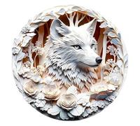 Rompecabezas de Madera con Efecto Visual 3D Diseño de Animal Blanco en Entorno Floral Juego Desafiante para Unión Familiar Decoración de Pared Moderna y Única (S-14×14 cm)