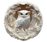 Rompecabezas de Madera con Efecto Visual 3D Diseño de Animal Blanco en Entorno Floral Juego Desafiante para Unión Familiar Decoración de Pared Moderna y Única (M-20×20 cm)