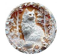 Rompecabezas de Madera con Efecto Visual 3D Diseño de Animal Blanco en Entorno Floral Juego Desafiante para Unión Familiar Decoración de Pared Moderna y Única (M-20×20 cm)