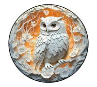 Rompecabezas de Madera con Efecto Visual 3D Diseño de Animal Blanco en Entorno Floral Juego Desafiante para Unión Familiar Decoración de Pared Moderna y Única (M-20×20 cm)