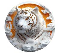 Rompecabezas de Madera con Efecto Visual 3D Diseño de Animal Blanco en Entorno Floral Juego Desafiante para Unión Familiar Decoración de Pared Moderna y Única (M-20×20 cm)