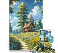 Rompecabezas de Madera con Forma de casa Junto al Bosque para Adultos,1000 Piezas Juego de ingenio y Habilidad Troquelado de Alta precisión Un desafío entretenido para el Tiempo Libre (50x75cm)