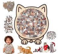 Rompecabezas de madera con forma de gato de color Morandi de 135 piezas, rompecabezas de madera con forma de gato 2025, rompecabezas de madera con forma de animal único, regalos creativos para los