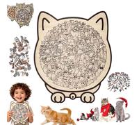 Rompecabezas de madera con forma de gato Morandi de 135 piezas, rompecabezas de madera con forma de gato 2025, rompecabezas de madera con forma de animal único, regalos creativos para los amantes de