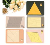 Rompecabezas de madera con forma irregular de madera, rompecabezas de madera | rompecabezas de madera de triángulo de cerebro | Shapes Puzzles Block Family Game for Kids Family Adults Teens Classroom