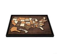 Rompecabezas de madera con mapa estatal para parejas, familiares y amigos para rastrear visitas y celebrar la exploración compartida