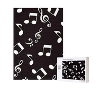 Rompecabezas de Madera con Notas Musicales Blancas (300 Piezas) para Adultos con Caja de Embalaje