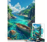 Rompecabezas de Madera con Paisaje de Barco para Adultos,1000 Piezas,Juego de Memoria Mental,Corte de Alta precisión,Manualidades,Tiempo de Tranquilidad,Ejercicio Mental en casa (50x75cm)