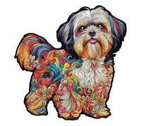 Rompecabezas de Madera Creativo con Temática Animal Forma de Perro Diseño de Bordes Irregulares Tamaño Mediano (21×29.7 cm) Juego Familiar para Noches de Juego Decoración de Pared Única