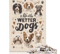 Rompecabezas de Madera Creativo de 1000 Piezas con adorables Perros mojados para Adultos y Adolescentes, Juego Educativo Familiar, 1000 Piezas (75 x 50 cm)