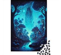 Rompecabezas de Madera Cuadrado Creativo de 1000 Piezas con una pequeña Aldea en la Jungla para Adultos. Juego Educativo y Juguete de desafío. 1000 Piezas (75x50cm)