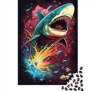 Rompecabezas de Madera Cuadrado Creativo de 1000 Piezas de Shark Fantasyland para Adultos, Juego Educativo, Juguete de desafío, 1000 Piezas (75x50cm)
