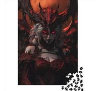 Rompecabezas de Madera Cuadrado Creativo de 500 Piezas, Color Rojo Sangre, con diseño de Sombra, para Adultos. Juego Educativo y Juguete de desafío. 500 Piezas (52 x 38 cm).