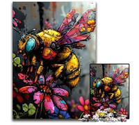 Rompecabezas de Madera de 1000 Piezas Abejas Coloridas para Adultos, Ideal para Parejas, Navidad, Año Nuevo y San Valentín, 50x75cm/19,68x29,52 Pulgadas.