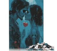 Rompecabezas de Madera de 1000 Piezas Beso de San Valentín para Adultos y Adolescentes, Regalo de Nochebuena, 1000 Piezas (75 x 50 cm)