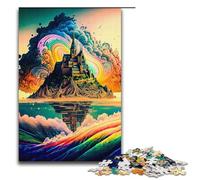 Rompecabezas de Madera de 1000 Piezas Castillo en una Isla para Adultos Ideal para niños a Partir de 12 años Juego desafiante (38 x 26 cm)